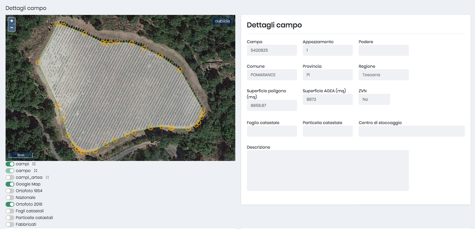 Field detail — satellite polygon