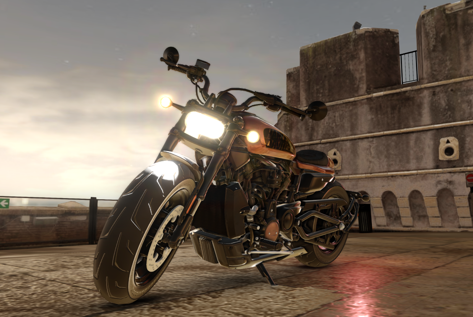 Motorcycle — sunset